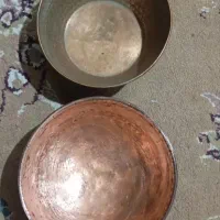 دو عدد کاسه مسی اصل زنجان