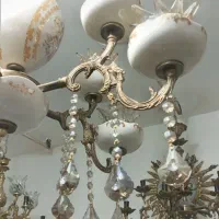 لوستر چینی برنزی ۵شاخه ۱۰ شعله|لوستر و چراغ آویز|تبریز, |دیوار