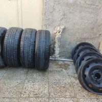 ۴عددرینگ ۱۴پژو در حد و۴عدد لاستیک (۱۵) ۱۹۵کویرتایر|قطعات یدکی و لوازم جانبی|زابل, |دیوار