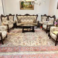 مبل سلطنتی استیل منبت کاری چوب گردو ۹نفره|مبلمان خانگی و میز عسلی|تهران, سازمان برنامه جنوبی|دیوار
