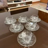فنجان و نعلبکی طرح عینکی فرانسه اصل|ظروف سرو و پذیرایی|رشت, معلم|دیوار