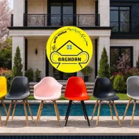 صندلی پلاستیکی پلیمری پایه فلزی چوبی میز/باغدان