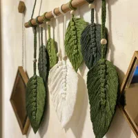 دیوارکوب برگ مکرومه|صنایع دستی و سایر لوازم تزئینی|رشت, رشتیان|دیوار