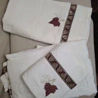 چادر عروس نقره‌کوب و ست کامل حوله ترک عروس و داماد