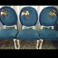 4 عدد صندلی تمیز به رنگ آبی نفتی