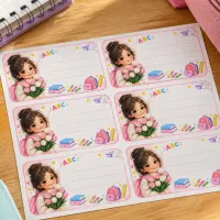 برچسب کتاب مدرسه با عکس کارتونی فرزند شما