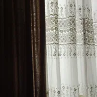 پرده حریر با والون شکلاتی|پرده، رانر، رومیزی|لنگرود, |دیوار