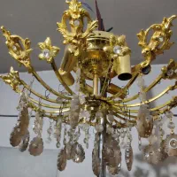 لوستر برنزی 10شاخه و6شعله|لوستر و چراغ آویز|ارومیه, |دیوار