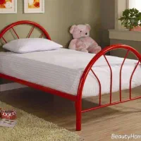 تخت فلزی تک نفره فرفورژه قرمز رنگ