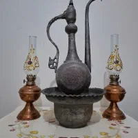 آفتابه لگن قدمتدار قلم دستی|کلکسیون اشیاء عتیقه|تهران, والفجر (افسریه)|دیوار