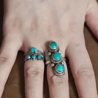 سه انگشتر نقره بسیار با اصالت واقعا برای قاجاریه