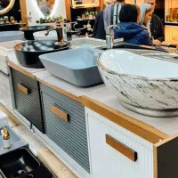 نمایشگاه روشویی Oak Dark کابینتی بلوط+فرنگیpakhsh