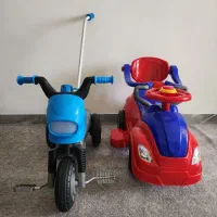 سه چرخه با دسته هدایت مادر