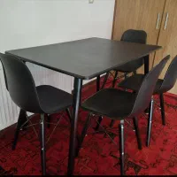 میز و صندلی ۴ نفره فایبر پایه فلز