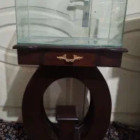 آکواریوم خم فیلتر سطلی چوب آبنوس و پمپ هوا و نور|ماهی|کرمانشاه, |دیوار