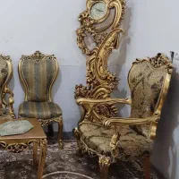 ساعت چوبی رنگ طلایی ثابت|ساعت دیواری و تزئینی|یزد, |دیوار