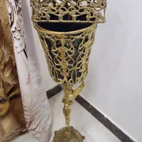 ست سطل آشغال و جای دستمال کاغذی و جا کلیدی برنجی