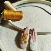 گیره مو گلدوزی شده|زیورآلات و اکسسوری|ماهیدشت, |دیوار