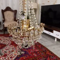 لوستر طلایی ۵ شعله سالم|لوستر و چراغ آویز|تبریز, |دیوار