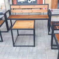 ست میز و صندلی فلزی چوبی مخصوص تراس، حیاط،و کافه|صندلی و نیمکت|بوشهر, |دیوار