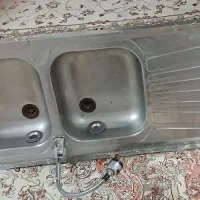 سینک دوقلو  . کابینت فلزی