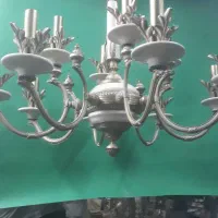 لوسترارکیده تمام برنجی وسنگی برنجی 8و12شاخه|لوستر و چراغ آویز|اصفهان, چرخاب|دیوار