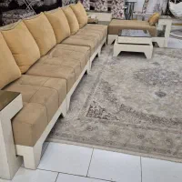 مبل ال ۱۰ نفره سالم و تمیز با میز جلو مبلی و عسلی