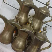 ۵ عدد دله کهنه برنجی یک تیکه مهردار