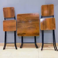 میز و صندلی تاشو چوبی(کافه.فست فود.ویلا)|میز و صندلی غذاخوری|رشت, سعدی (تختی)|دیوار