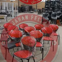 صندلی آموزشی صدفی قرمز/دانشجویی محصلی دسته دار