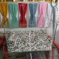 اکواریوم شیشه خم کوچیک با سنگ