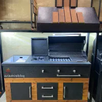 باربیکیو 160 سانت با هود، فر، پلوپز، گریل، و