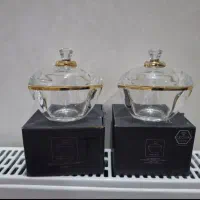 قندان سه ضلعی لب طلایی اصل