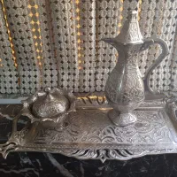 گلاب پاچ سینی وقندون فلزی