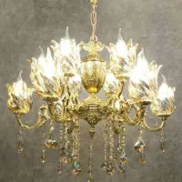 لوستر ده شعله برنجی