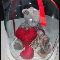 عروسک خرس ولنتاین و جاشمعی و میوه خوری پارچ قوری