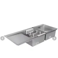 سینک ظرفشویی بیمکث مدل BS723 توکار ۲ لگن استیل