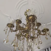 لوستر برنز اصل باساعت|لوستر و چراغ آویز|کنگاور, |دیوار