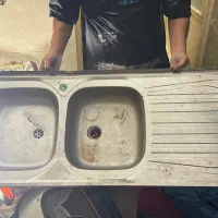 سینک 2 لگنه تمام استیل برند ساحل
