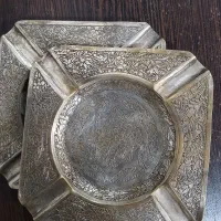 یک جفت زیر سیگاری عتیقه آب نقره