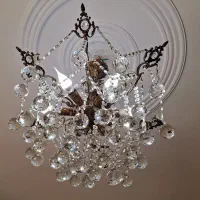 لوستر برنز ۶ و ۵ شاخه با اویز کریستال فوری فروشی