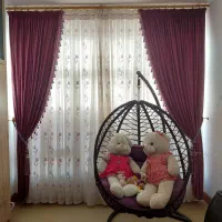 تاب ریلکسی تخم‌مرغی حصیری، در حد نو با کوسن بنفش|مبلمان خانگی و میز عسلی|نجف‌آباد, شیخ بهایی جنوبی|دیوار