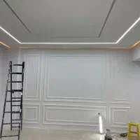 نصب گچبری پیش ساخته کناف تی‌وی وال کاغذ دیواری