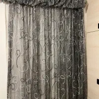 پرده حریر رنگ طوسی