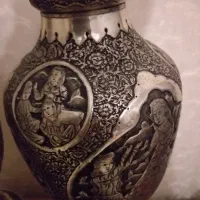 گلدان مسی قلمزنی|کلکسیون اشیاء عتیقه|تهران, قلهک|دیوار