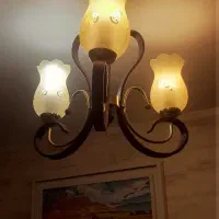 لوستر چوبی سه شاخه