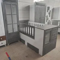 سرویس چوب سیسمونی تخت و کمد نوزاد نوجوان وکیوم