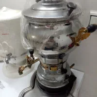 سماور گازی جنس قدیم برنجی مارک ماهان|سماور، چای‌ساز، قهوه‌ساز|گلبهار, شهر جدید گلبهار|دیوار