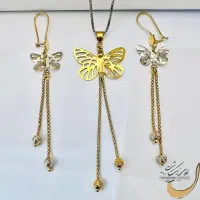 فروش نیم ست پروانه طلای ۱۸عیار اجرت ۴٪|جواهرات|شیراز, سینما سعدی|دیوار