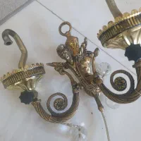 لوستر برنزی ۶ شاخه و دیواری روشنایی|لوستر و چراغ آویز|کامیاران, |دیوار